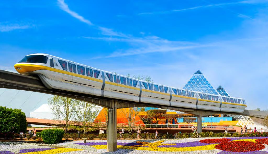 RIDE THE ICONIC MONORAIL For many, the magic of Disney World begins with their first ride aboard the iconic monorail system.