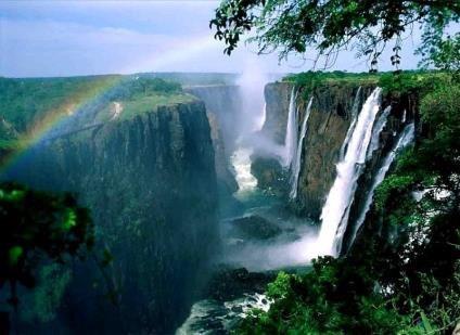 spectacular sight of awe-inspiring beauty and grandeur on the Zambezi River, bordering Zambia and Zimbabwe.