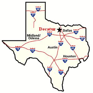 Wise County City of Decatur, County of Wise, State of Texas, located 38 miles rthwest of Fort Worth POPULATION Year 2014 (est.