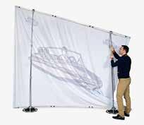 fabric, simple set-up Multiple widths and height options Tension fabric graphics look great Join 3m frames to create 6m
