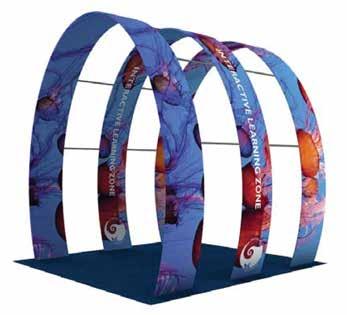 All of our Stretch products are available with easy to fit fabric graphic panels which are  Stretch Arch Premium Arch displays with fabric panels Eye catching display