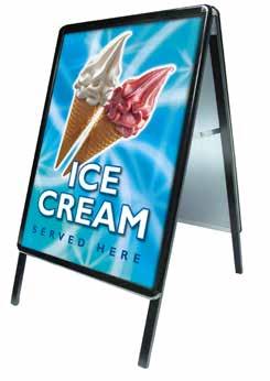 display Snap-frame design Suitable for indoor or outdoor use Holds A2 size print Suitable for indoor or outdoor use Heavy-duty construction Quick build, no