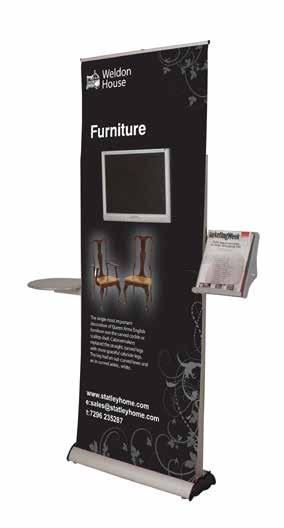 Interchangeable Graphic Panels Merlin roller banner stands have a removable graphic