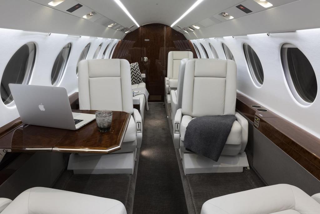 INTERIOR INTERIOR DESCRIPTION New Interior in April 2015 at West Star Aviation, East Alton, IL The nine passenger interior features a 4-place forward club, an aft 3-place divan facing 2