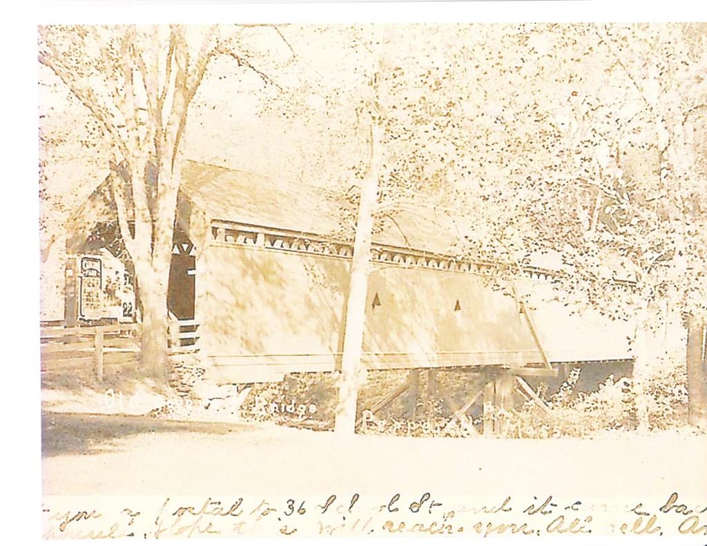 the bridge. The town requested a bridge to be modeled after the covered bridge in Hollis known as the Runnell s Bridge which cost $2200.