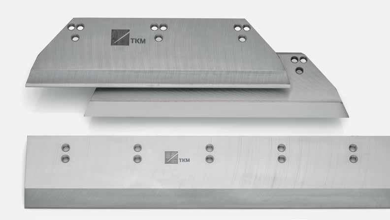 TKM three way trimmer knives are suitable for cutting in short and large print runs.