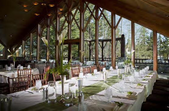 SOUTH ROOM, DECK & LAWN THE MORE INTIMATE OF THE TWO EVENT SPACES LOCATED INSIDE OUR ICONIC MODERN-MOUNTAIN CLUBHOUSE, THE SOUTH ROOM AT EDGEWOOD TAHOE OFFERS APPROXIMATELY 1,700 SQ. FT.