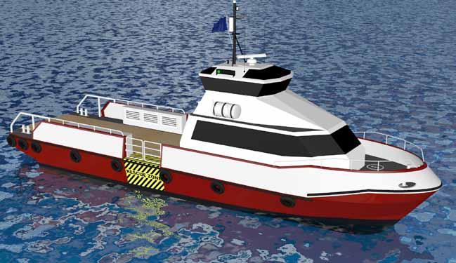 3m vessels will be powered via twin waterjet to reach a speed in excess of 28 knots at full loaded draft, and to ensure high maneuvering capabilities.