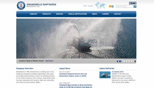 Latest News Profile www.grandweld.com Launched The Safety of Our Employees is Our Greatest Responsibility As part of the company rebranding, Grandweld Shipyards website www.grandweld.com has officially gone live on February 1, 2012.