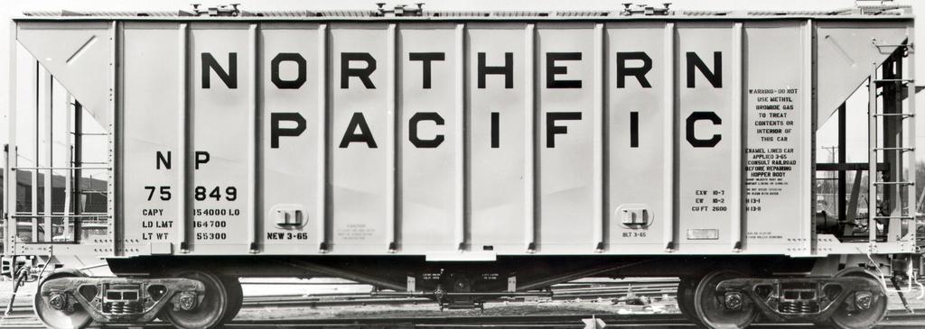 NP 75820-75894 Airslide Covered Hopper, 42 BLT by GATC 1965 MTM Image Billboard NORTHERN PACIFIC 9 reporting mark, 7