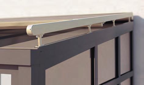 The elegant box is self-supported and, as all the other profiles and cast parts, made of high quality aluminium.