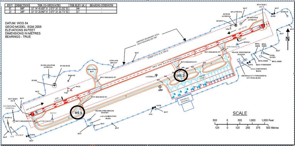 HOT SPOT CHART HS1: Intersection of TWY B with TWY A3 ( Rapid Exit Taxiway). o not enter or cross TWY B, without positive ATC clearance.