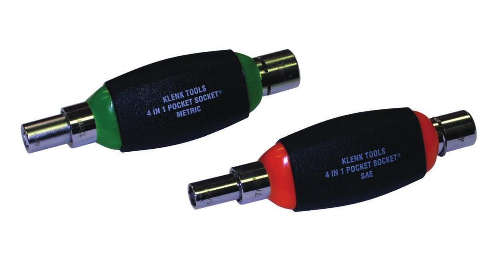 Telescoping action provides two socket sizes at each end.