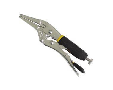 Handle is made of chrome molybdenum and PVC. Plier heads are induction-hardened carbon steel.