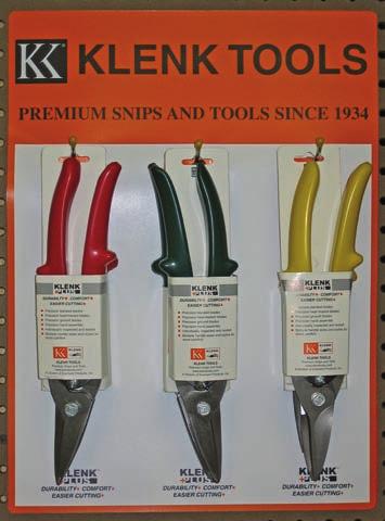 Miscellaneous Tools / Klenk Snips Display Caulking Guns Two sizes -- 9" or 13" (1 quart) cartridges Use to apply adhesives, caulking, lubricants
