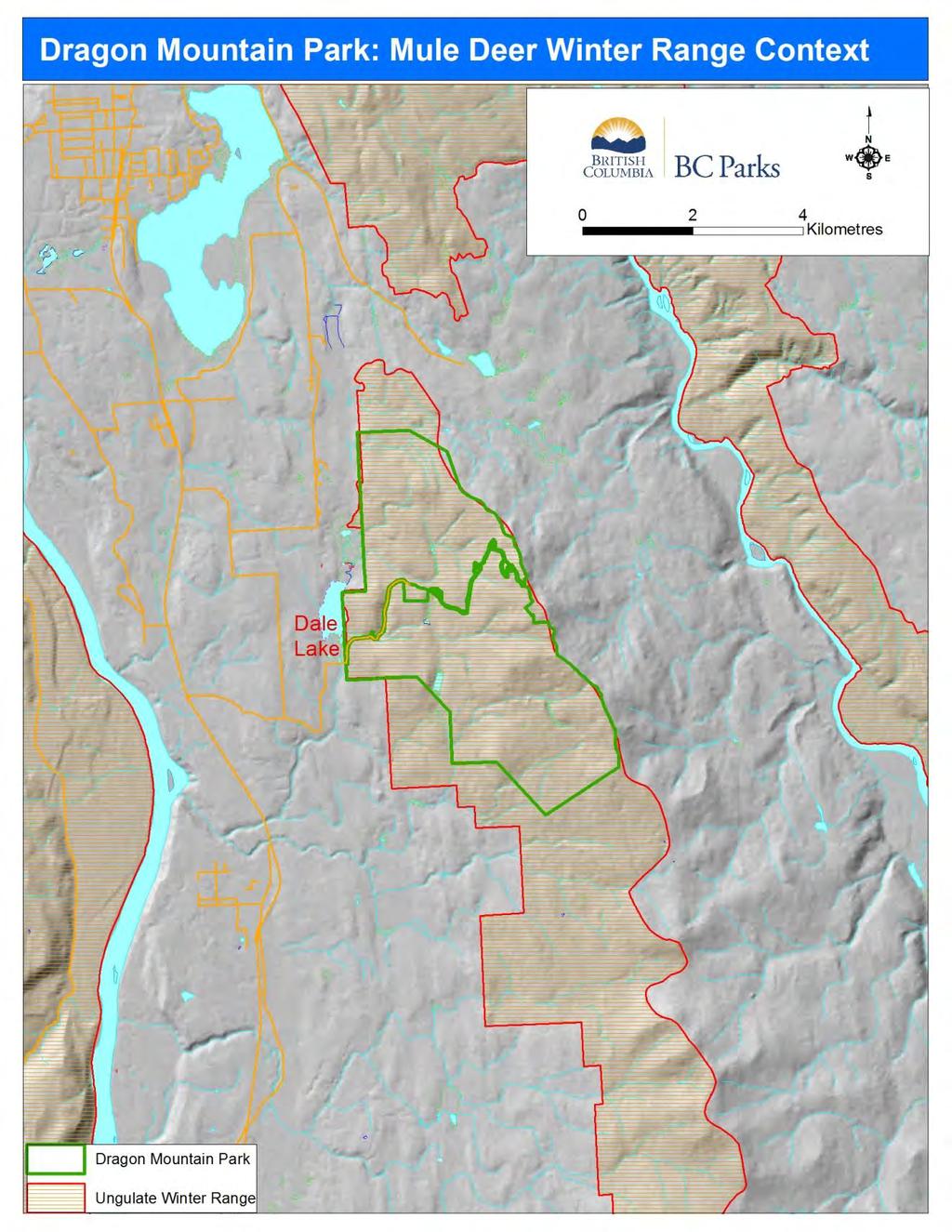 Figure 3: Map of Mule Deer Winter Range Context for