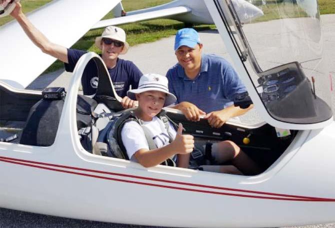 completed his first gliding lesson at age 10! Congratulations, James!