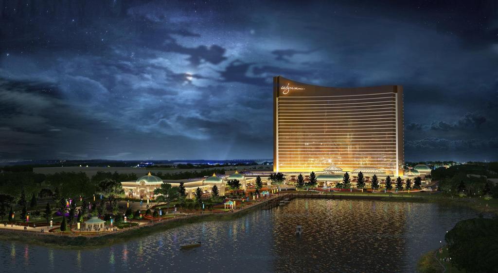 Wynn Everett Project Update Current Program 600+ hotel rooms ~200 tables and ~3,000 slots Region s largest poker room Full non-gaming amenities, including retail promenade Outdoor amenities
