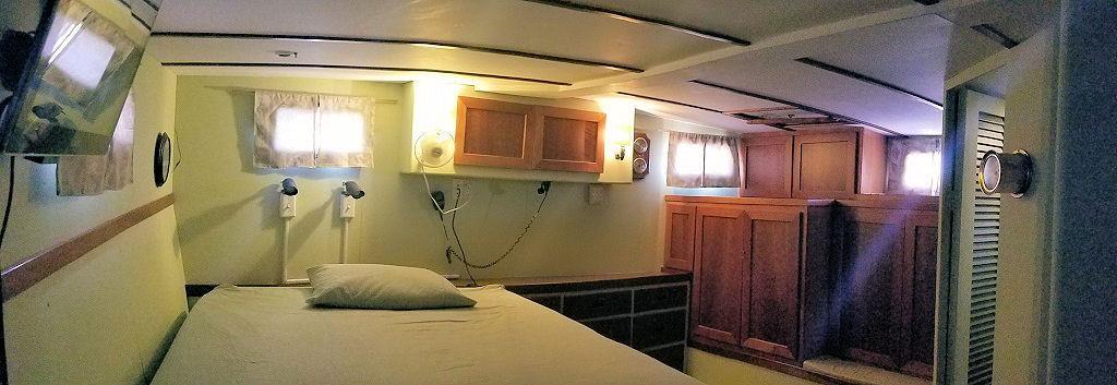 Here s the master stateroom located aft with en-suite head.