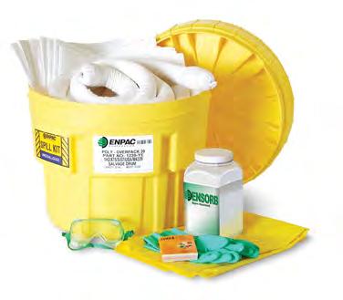 20-Gallon Absorbs up to 11 gal./42 Liters 1320-YE Universal 1321-YE Aggressive 1322-YE Oil Only 27 lbs. / 12.2 kg Kit includes: 1-20 Gal. Salvage Drum, 1 1-Gal Jug ENSORB, 20 Pads, 1 Lg.