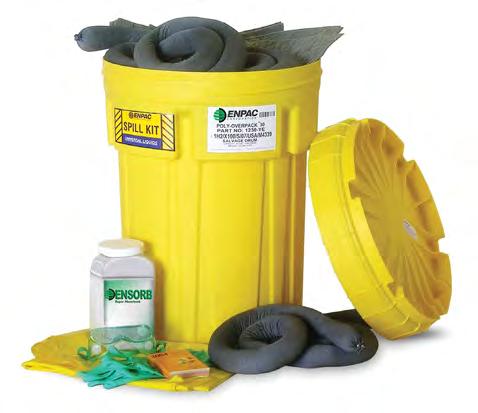 /155 Liters 1360-YE Universal 1361-YE Aggressive 1362-YE Oil Only 85 lbs. / 38.6 kg Oil only, aggressive & Universal Spill kits ENPAC traditional products make great s!
