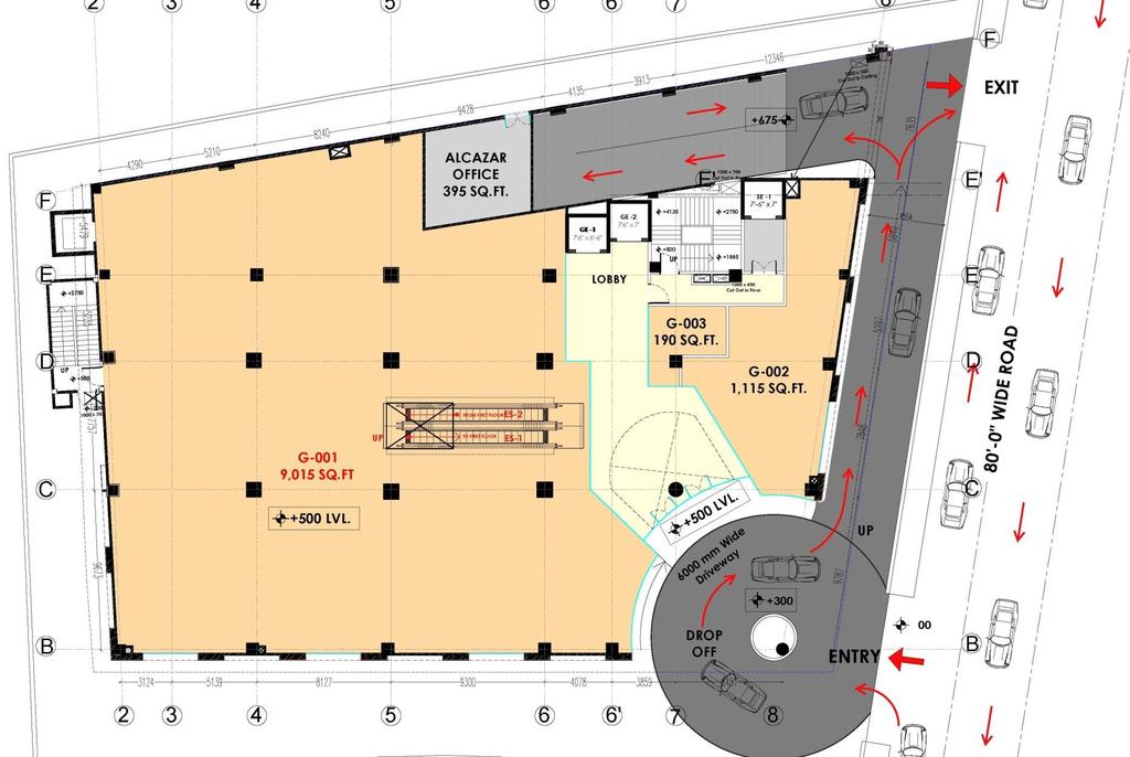 COM ELEC Ground Floor Plan 2 3 4 5 6 6' 7 8 +675 1000 x 500 Cut Out in Ceiling F EXIT F -2250 GE -1 7'6'' x 6'-6'' GE -2 7'6'' x 7' +4135 E' 1200 x 700 Cut Out in Floor SE -1 7'-6'' x 7' +2750 750 x
