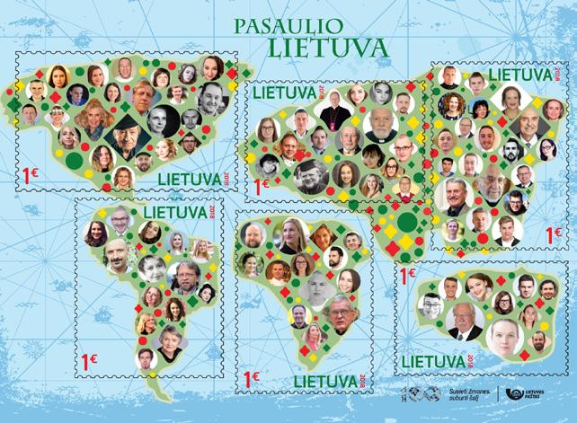 LITHUANIA IN THE WORLD Issue day 2018-06-29 Apipav. I. Gervė. Self-adhesive postage. Offset. A set of 6 postage 150 x 110 mm. No. 781. Nominals 6x1. Sheet of 6. Edition 20 000 units.
