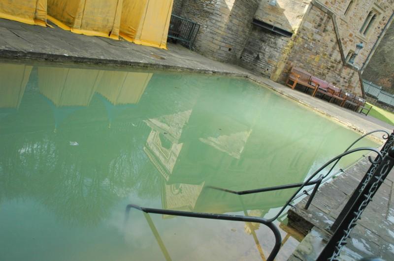 Changing tents for pilgrims who bathe in the pool; below, St Winifrede's pool Holywell is still a major place of pilgrimage, especially for Catholics, and visitors can