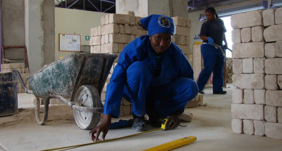 WorldSkills Namibia launches First National Skills Competition Two young women enrolled in the TVET programme demonstrating their building skills.