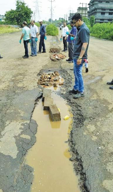 Potholes at Ambernath, Maharashtra