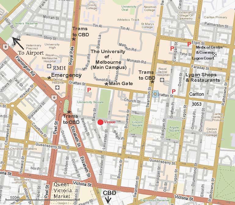 Map 1: The University of Melbourne & Surrounds Venue The David P Derham Theatre Law Building 185 Pelham Street Venue on the last day of the course only