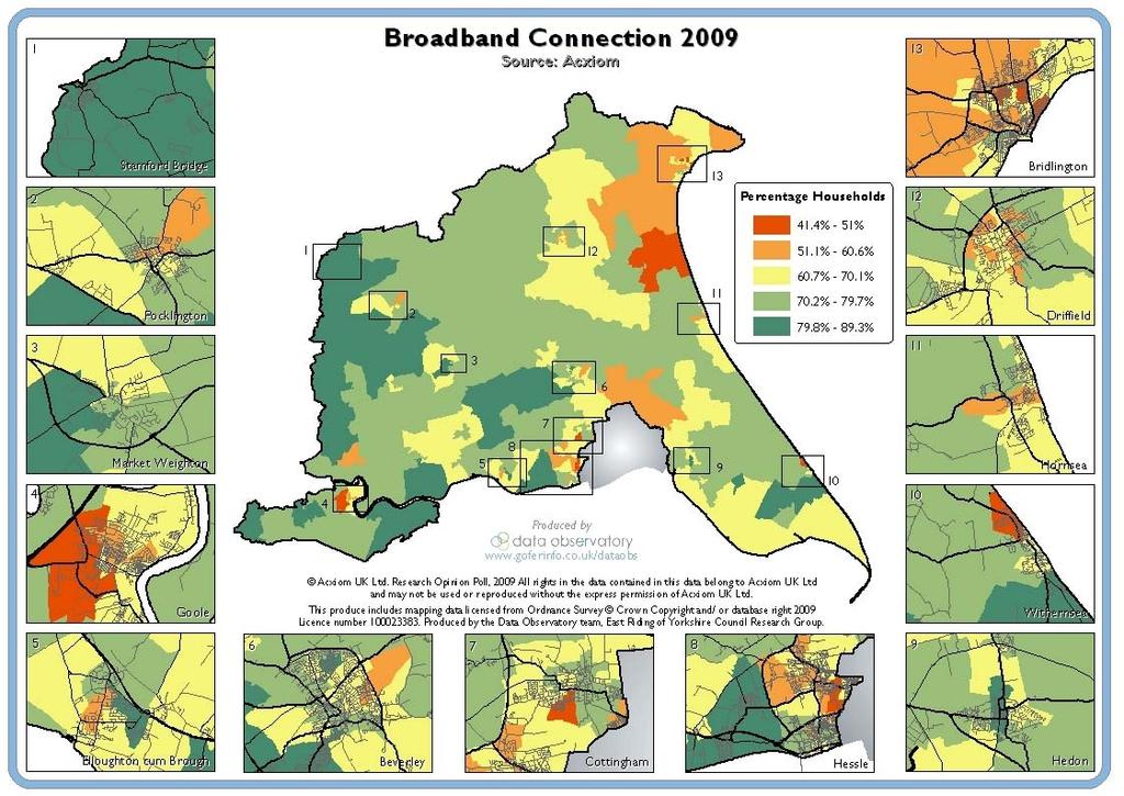 Figure 72: Households with Broadband Access in East Riding. Source: East Riding of Yorkshire Council 3.27.