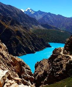 We will offer you the opportunity to walk the devils path, a path improbably carved into the rockface of Lake Phoksundo s easterly shores which ascends to a lofty viewpoint where the whole of Lake