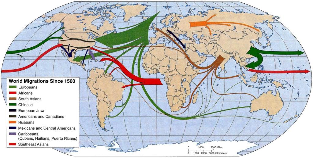 Map showing the migration patterns into the western world Migration into and out of Trinidad and Tobago Over the last fifty years or so, there has been a constant stream of migration out of our