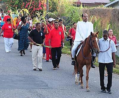 Palm Sunday procession On Good Friday, the day Christ was crucified,