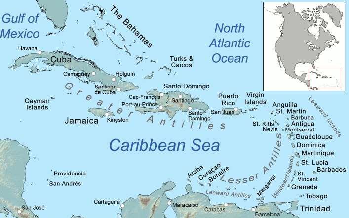 Location of Trinidad and Tobago in the Caribbean If we look at a map of the