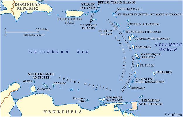 Map showing the Lesser Antilles Look at the table below to see which islands belong to which group in the Lesser Antilles. Leeward Islands Windward Islands Leeward Antilles Virgin Islands: St.