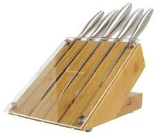 Series TRIGONOMETRY 2008 New Item 830-111 Zurich 11 pc Stainless Steel Knife Set with Designed Bambo/Acrylic Block Quality Stainless Steel with HRC 50+/-2.