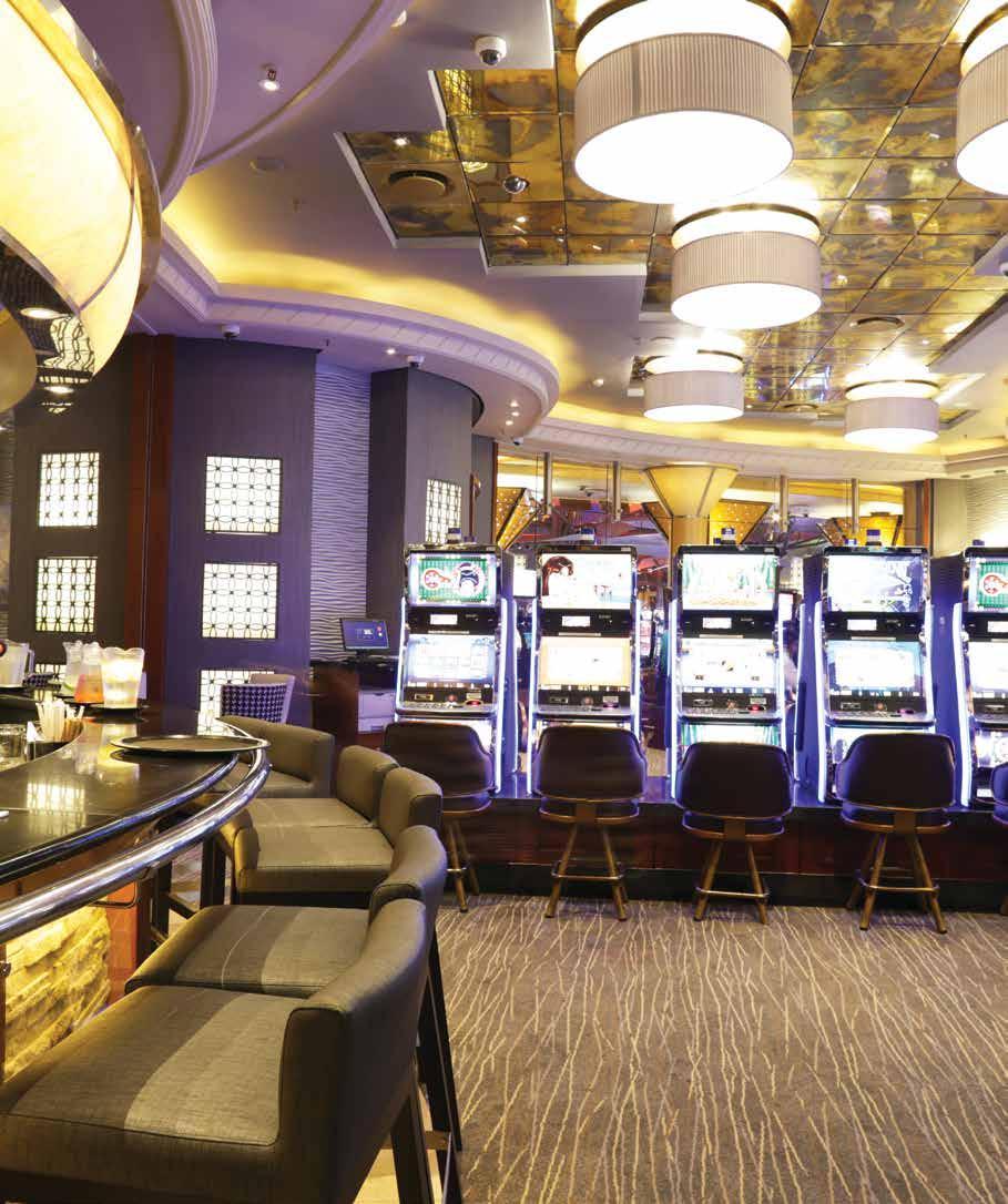 The casino boasts 1214 slots which includes touch-bet Roulette machines paired with 48 gaming tables, consisting of Roulette, Blackjack and Poker.