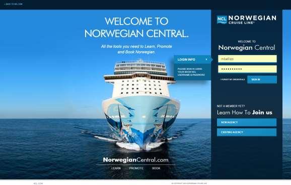 NORWEGIAN CENTRAL SIGN IN USING YOUR FORMER BOOKNCL.