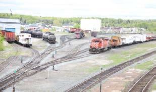 Hawk Junction Off 101 19 kms E of Wawa CN - Algoma Central station, yard and former junction with iron ore mine and Michipicoten Harbour Sub.