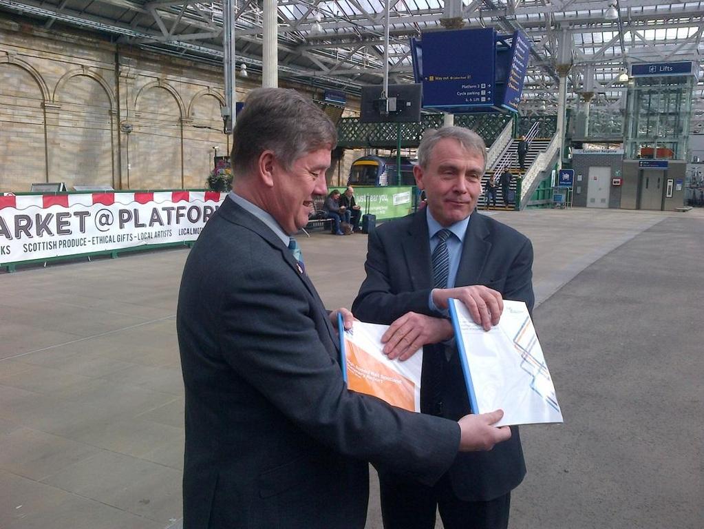 Ministers Brown and Goodwill met at Edinburgh Waverley March 2016 This plan will bring to life our target of 3 hours or less Glasgow and Edinburgh to London train journeys, which