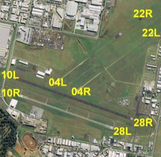 This means that on Runway 01, aircraft arrive over suburbs to the south of the airport and take off over water.