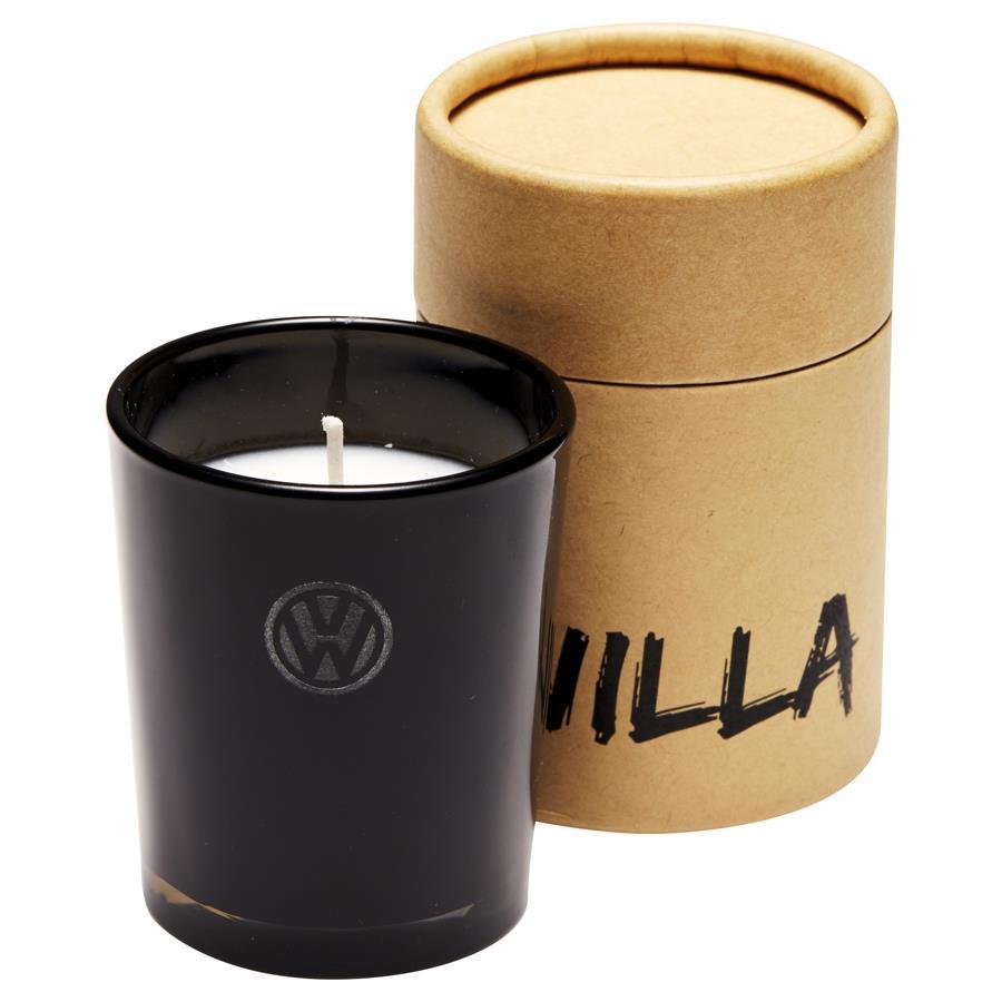 Reference: H124 Glass Candle in Cylinder Box Candle comes in a beautiful glass votive and provides relaxation through