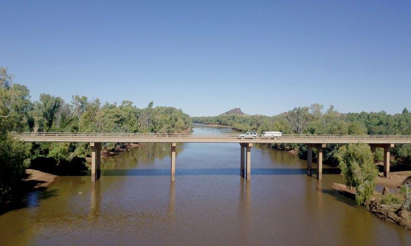 Caravan tourist on Cloncurry River Bridge Image courtesy of Cloncurry Shire Council Queensland Western Roads Action Plan which became known as the Inland Queensland Roads Action Plan 2016.