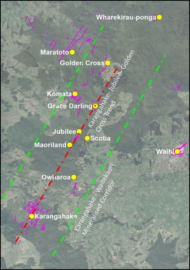 New Zealand Gold Project (100% LNY) The project is located on the North Island of New Zealand in the Hauraki goldfield, within the mineralised corridor that is host to the historic Karangahake and