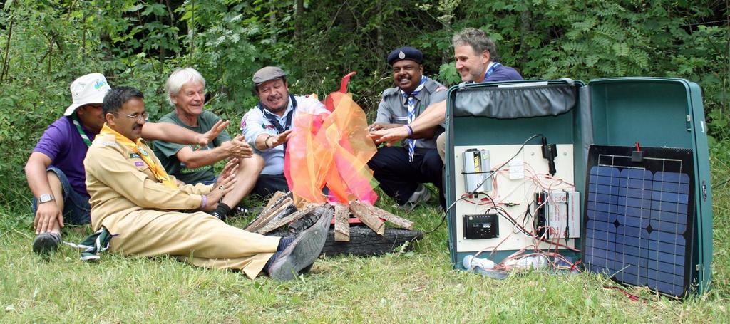 How to make a solar campfire Introduction: The solar campfire is one of the four options for a 'message carrier' of the 'scouts go solar' project. It is best combined with a solar suitcase, i.e. use the solar suitcase as power source for a 12V DC campfire.