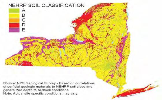 Figure 5.4.5-4. NEHRP Soils in New York Source: Draft NYS HMP, 2011 As illustrated in Figure 5.4.5-5, Broome County is comprised of NEHRP soil classes A through E.
