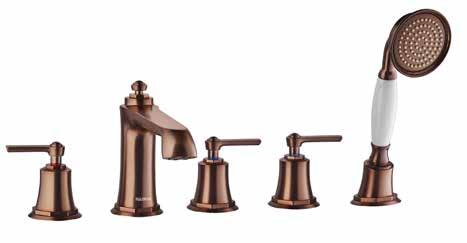 basin mixer oil rubbed bronze FCP 8306 Liberty 5-hole bath/shower mixer deck-mounted