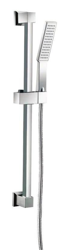 1104 Shower set with slide rail rectangle SUS 304 flexible hose, 150cm,